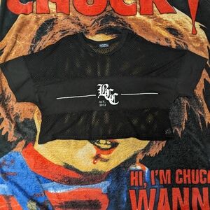 Cropped black craft shirt